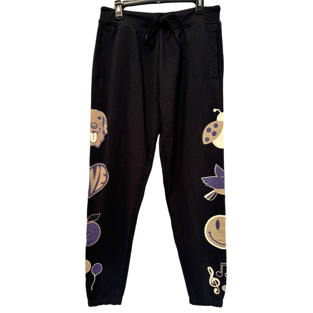 Kappa Regular Fit Logo Barillas Sweatpants Black-Grape Color Animal Graphics 2XL
